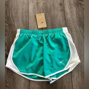 Nike girls  Teal and White Running Shorts